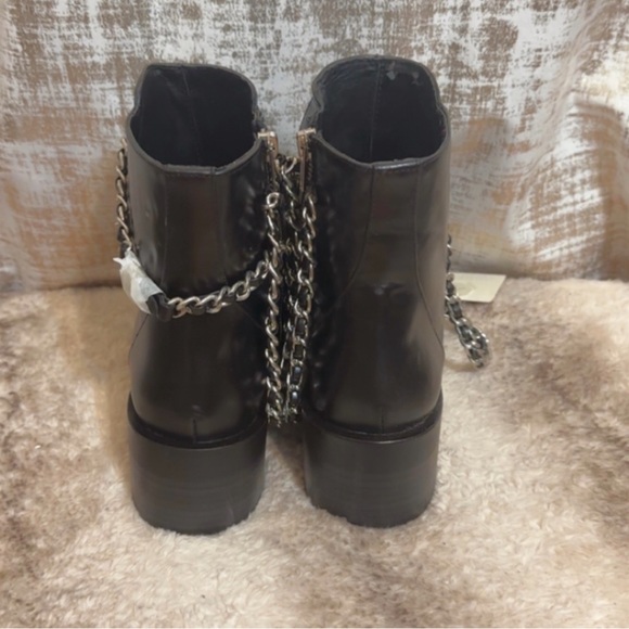 Zara leather chain lace up booties - Picture 4 of 7